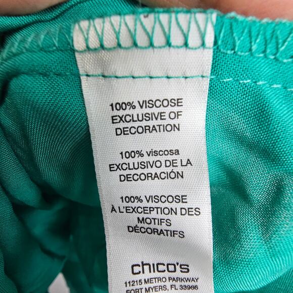 Chicos Womens V-Neck Blouse Lace Up Cold Shoulder Size 3 XL Classic Casual Easy - Picture 8 of 10